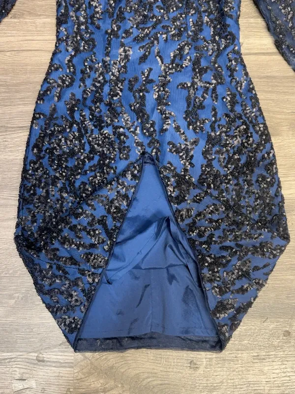Aidan Mattox Size 10 Navy Blue Black Sequin Bodycon Cocktail Dress - Image 8
