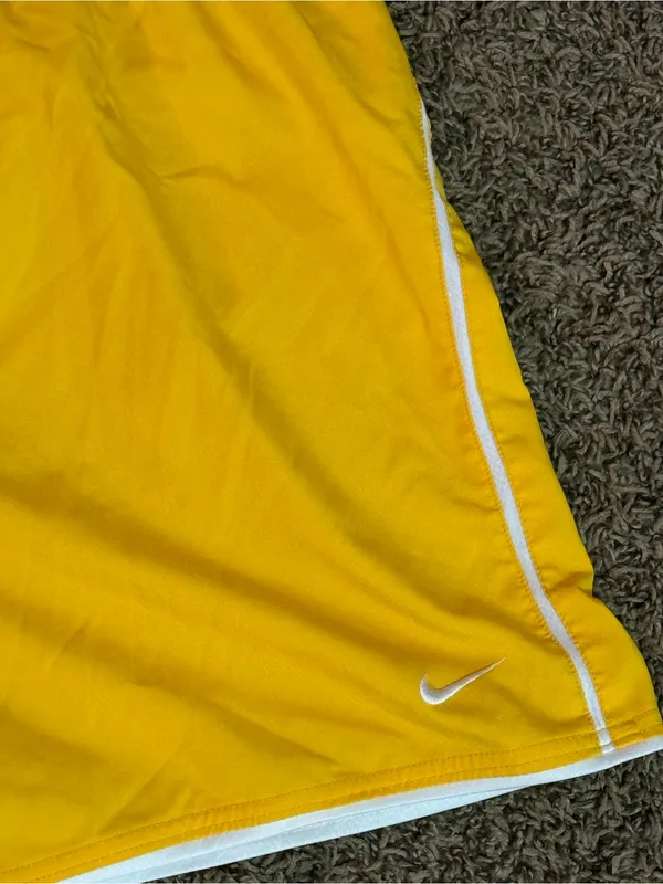Nike Men’s Bright Yellow Athletic Shorts with White Trim - Image 5