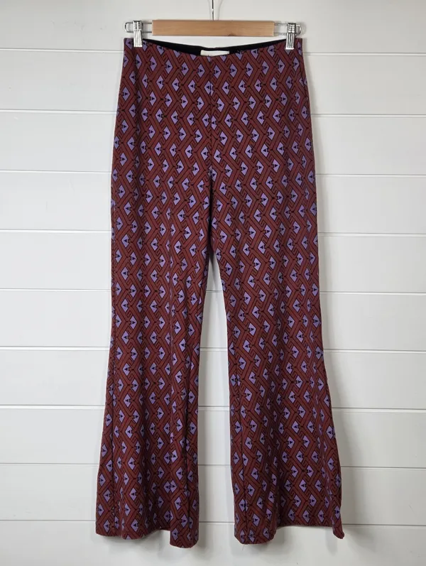 by Anthropologie Joni Printed Flare Leg Stretch Pants Bell Bottom size M - Image 2