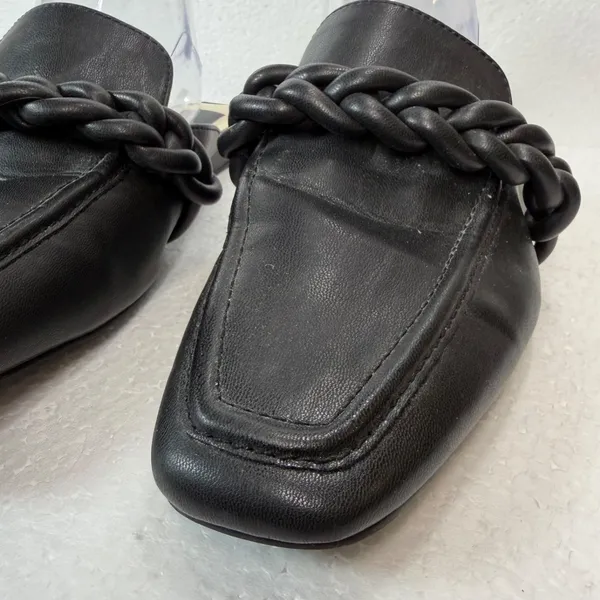 Dolce Vita Givony Braided Mules Slides Women's 10M Black Square Top - Image 4