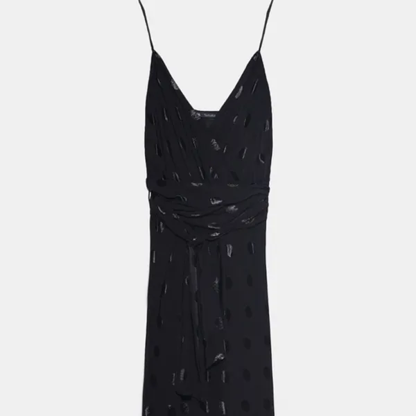Zara Black Polka Dot Midi Slip Dress - Image 7