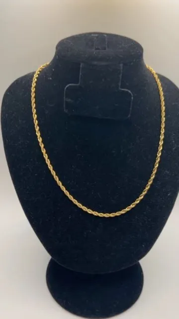 Mens Rope Chain 3mm 22 Inch Real Gold Solid Miami Plated Hip Hop Durable New - Image 2
