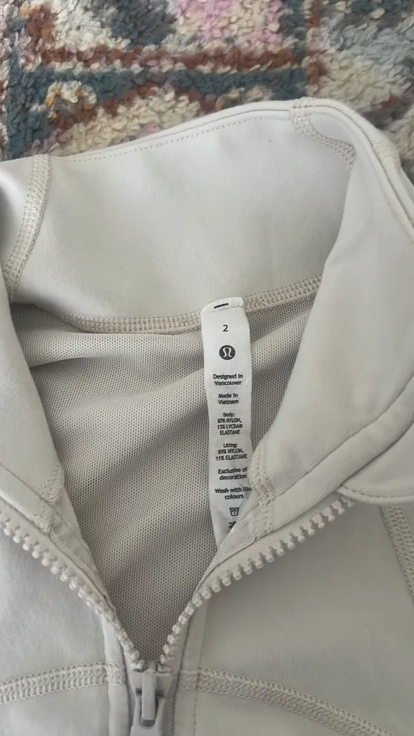Cream Lululemon Jacket Zip-Up - Image 2