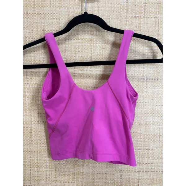 Lululemon Align Tank Top Women 2 Nulu Cropped Shelf Bra Pink LW1DUDS - Image 2