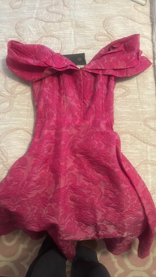 Theia pink off the shoulder dress - Image 2