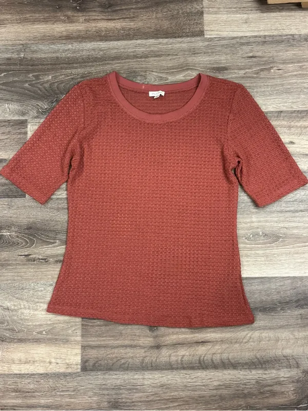 Anthropologie Pilcro Waffle Knit Short Sleeve Shirt Women’s Large - Image 2