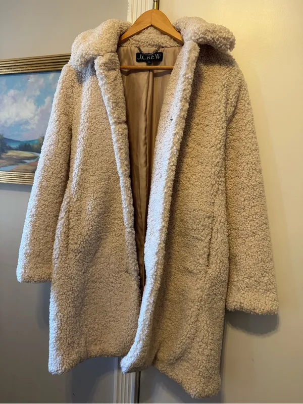 J.Crew Cream Teddy Lady Day Coat - Image 3
