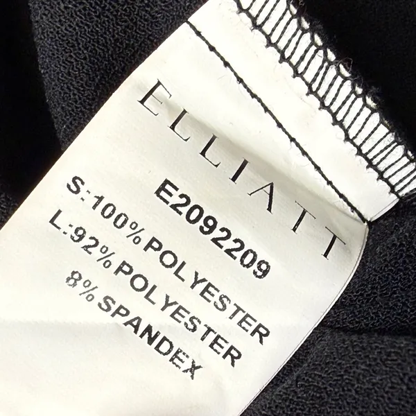 ELLIATT Black‎ Beaded Fringe Puff Sleeve Square Neck Midi Dress Womens Large L - Image 9