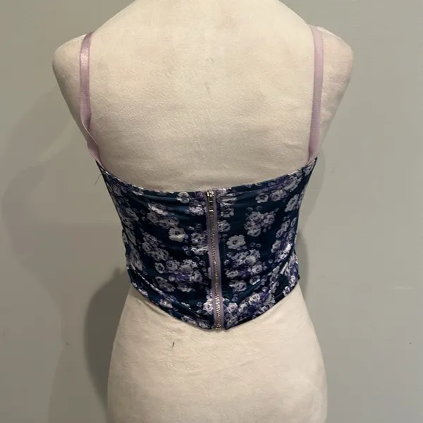 Flower print corset top Purple - Image 3