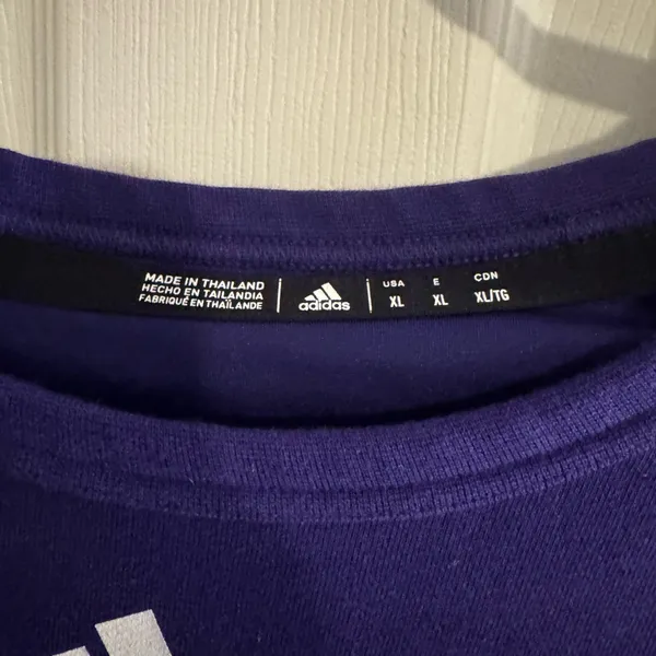 Adidas Purple and Yellow ECU Pirates Crewneck Sweater - Image 3