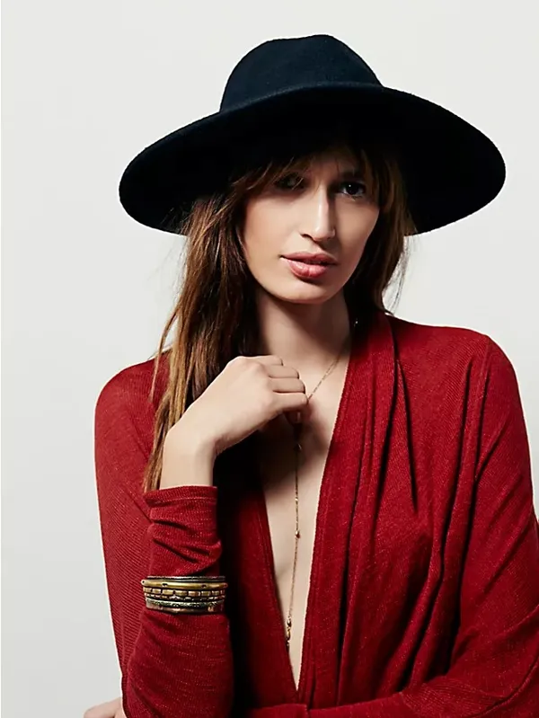 NWT Free People Sheila Hacci Top Mahogany Combo Dark Red Wrap Top Drapey Medium - Image 2