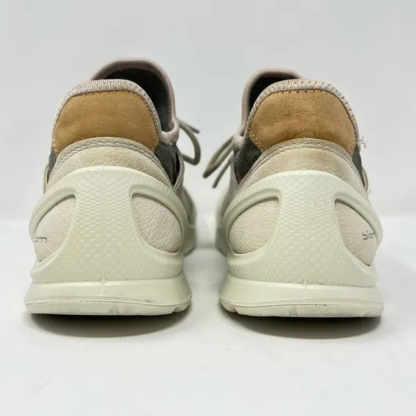 ECCO Biom Street Lace Gravel Wild Dove Gray and Cream Leather Sneaker Size 6.5 - Image 9