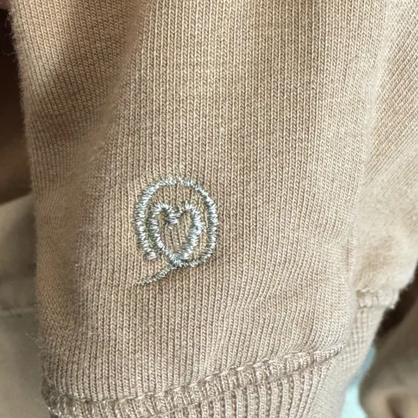 The Drop Women Light Brown Cotton Modal Relaxed Fit Pullover Hoodie Size L - Image 3