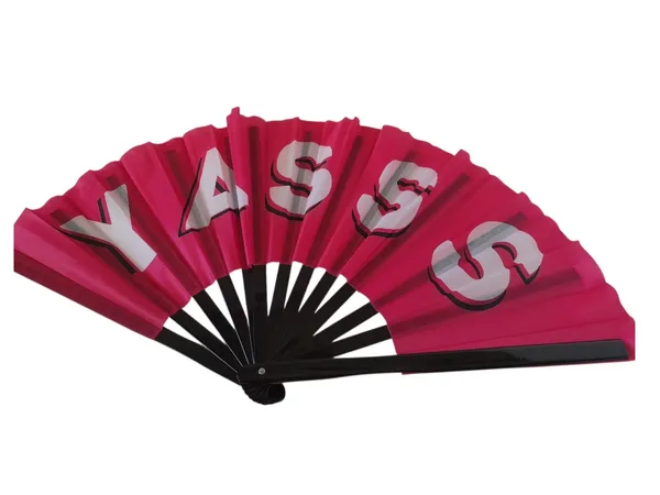 Handheld Bamboo Folding Clack Fan Pink Size undefined - Image 3