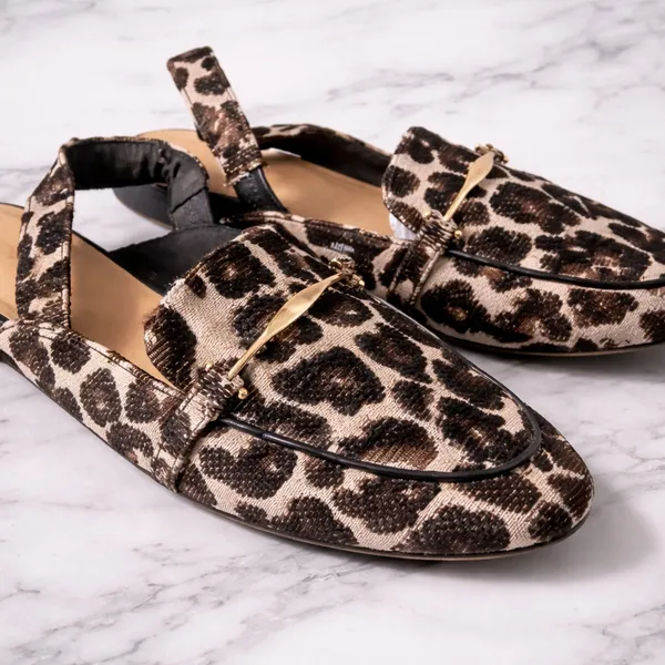 Leopard Print Slingback Loafers - Women size 6 - Image 3