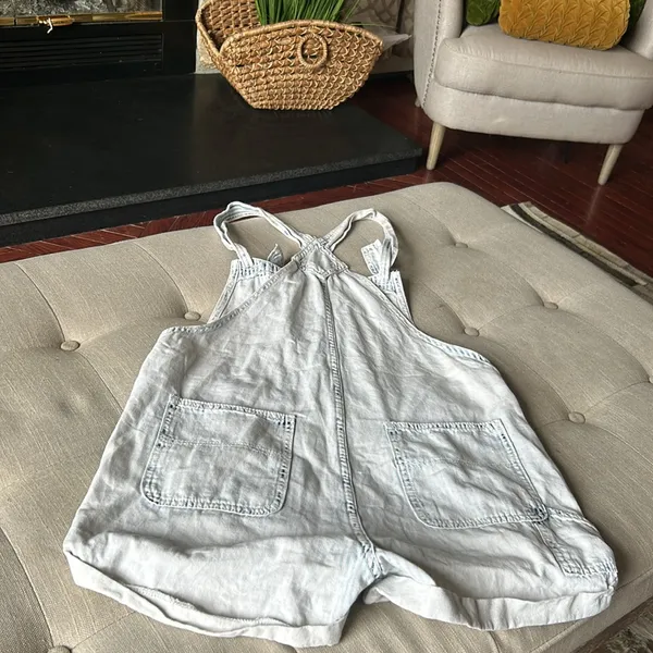 Miou Muse Denim Overall Short One Piece Size Medium Blue - Image 12