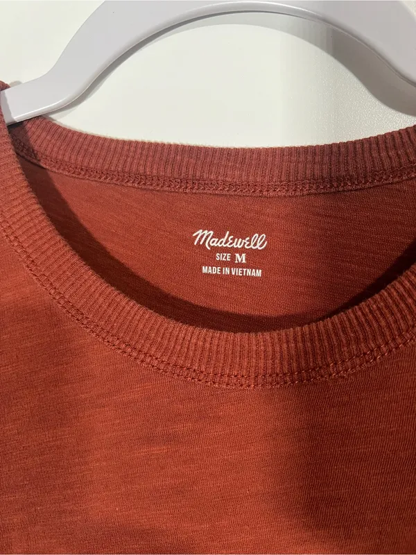 Madewell Vintage Slub Tee in Dark Orange Size Medium 100% Cotton - Image 3