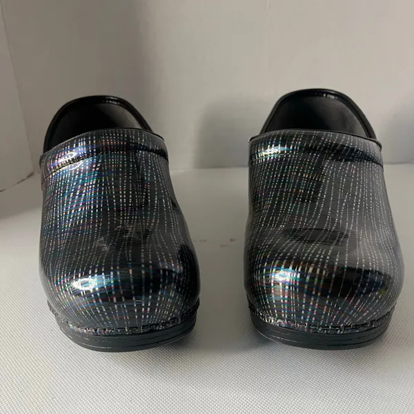 Dansko Professional Womens Clogs Shoes Sz 42 US 11 Black Plaid Comfort Nurse - Image 3