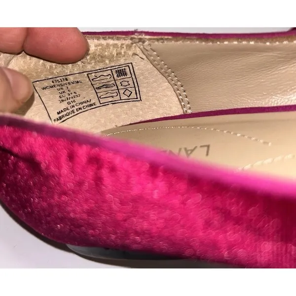 Lands End Womens Velvet Pointed Toe Loafer Flats Burgundy Red Size 7 Parisian - Image 6