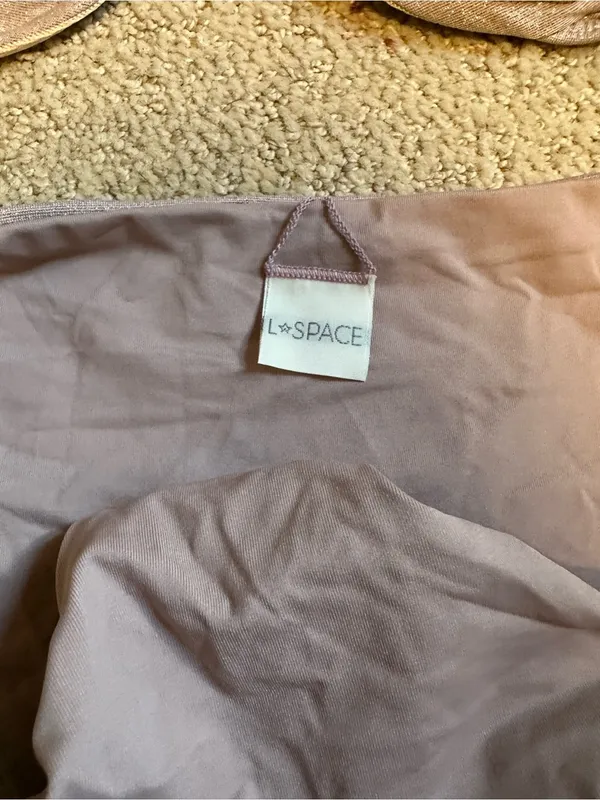 NWOT L*Space Priscilla Shine on Me bikini set dusty mauve - Image 3