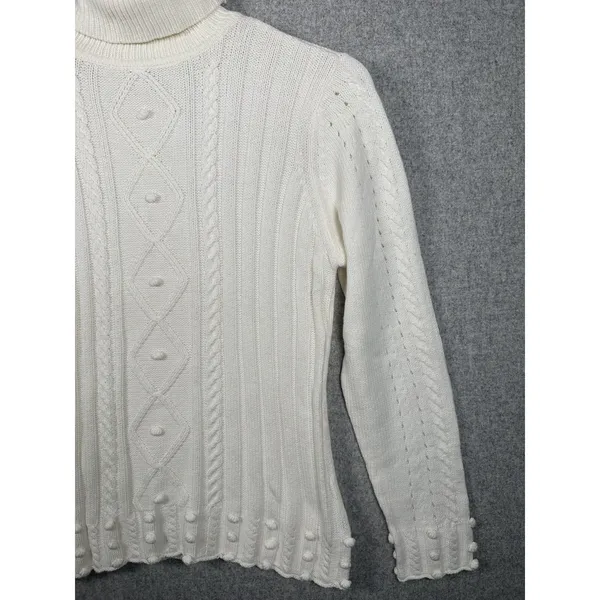NWT RXB XL Sweater‎ Turtleneck Womens Top Cream Long Sleeve Ribbed Holiday - Image 4
