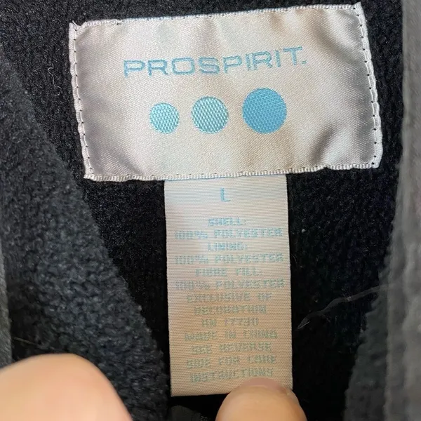 Prospirit Black Squiggly Stitched Quilted Zip Up Vest - Image 3
