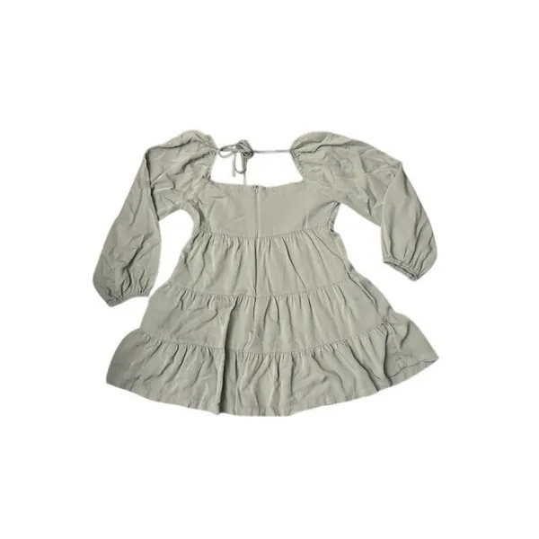 Shinestar Sage Green Tiered Babydoll Dress‎ Peasant Cottagecore Earthy Neutral - Image 3