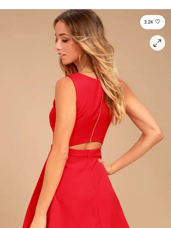 Lulus Just Us Red Skater Dress Size XS - Image 2