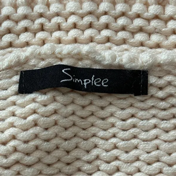 Simplee Women’s Size M Ivory Cream Berry Pattern Sweater Knit Open Cardigan - Image 7