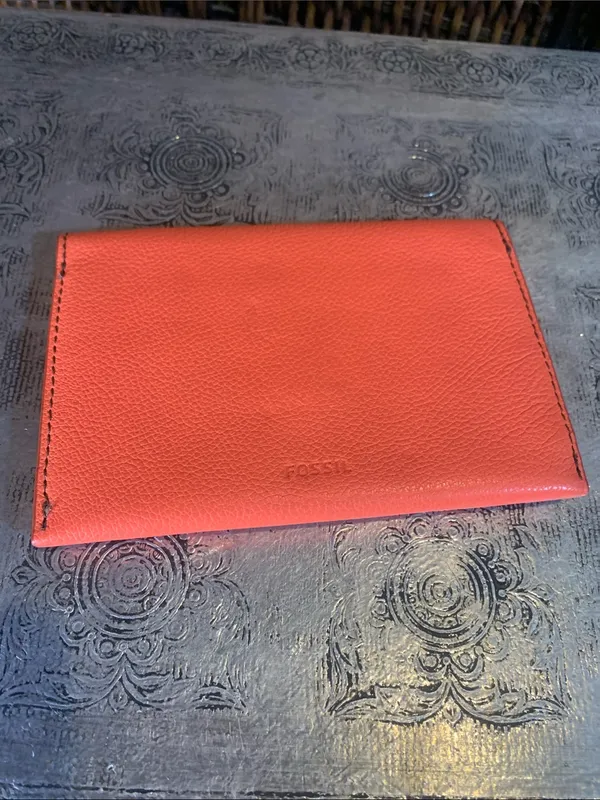 Fossil Orange and Brown Wallet Change Purse - Image 2