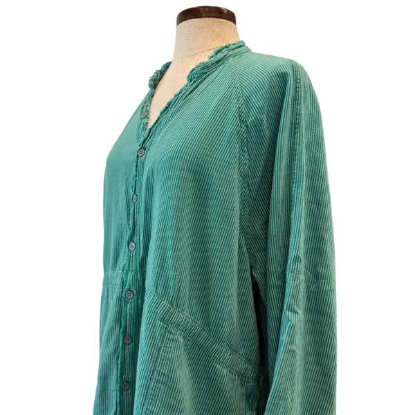 Free people daydream green stripe button down - Image 6