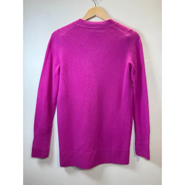 C by Bloomingdale's Cashmere Cardigan Women XS Pink V-Neck 2-Ply Soft Knit - Image 3
