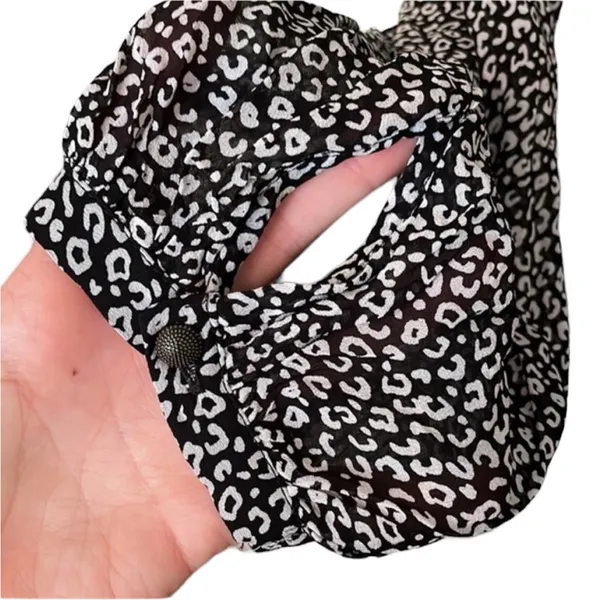 Maeve Anthropologie Dress Women Black White Leopard Print‎ Mini V-Neck Excellent - Image 5