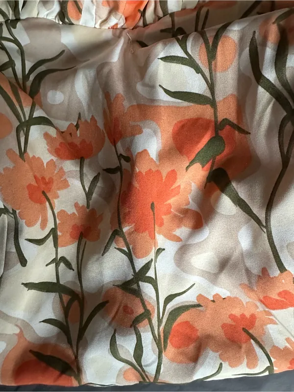 Entro Floral Off-Shoulder Top bandeau style in Orange & green - Image 6