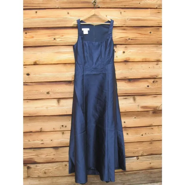 NWT Alfred Sung Blue Corset Satin Gown Dress Size 10 - Image 4