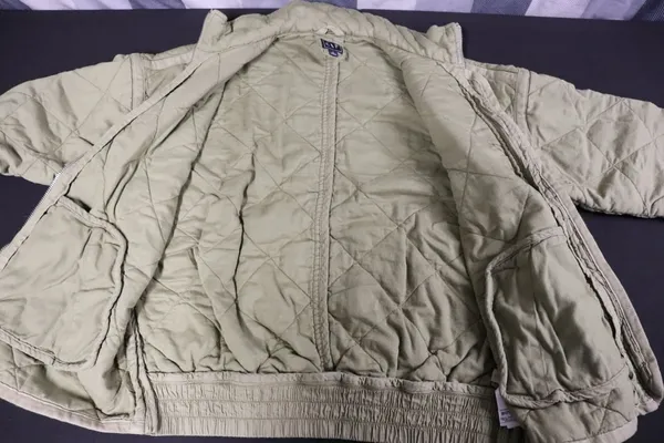 Gap Quilted Cotton Bomber Jacket Tan Sage Green Size Large - Image 6