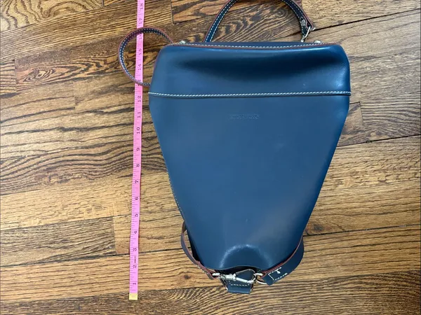 Dooney & Bourke Navy Leather Alto Pyramid Sling Backpack With Coin Purse Set - Image 9