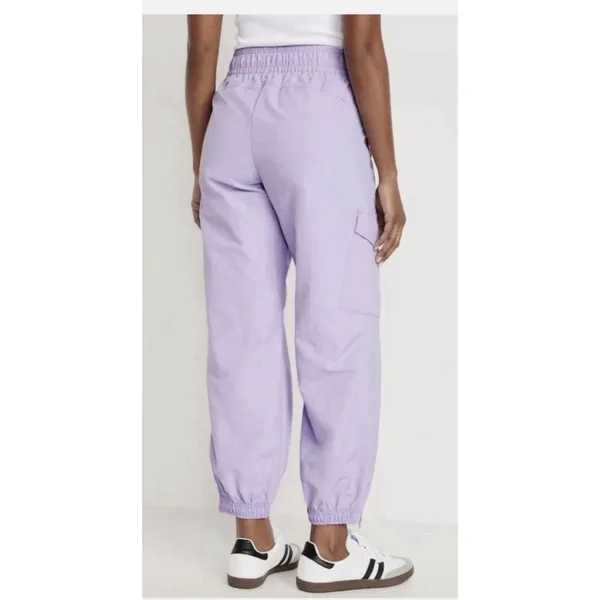 Old Navy Women’s HighWaisted AnkleZip Cargo Joggers Lavender Size Large Nylon - Image 3