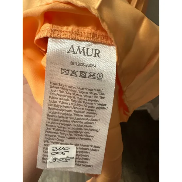 AMUR Orange Janey Tiered Ruffle Strapless Midi Pleated Fully Lined Dress size 6 - Image 16