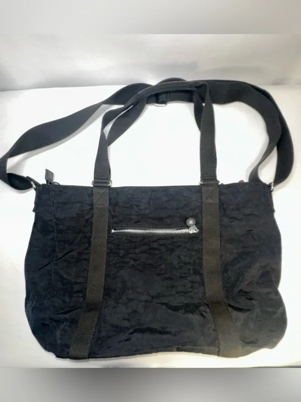 Kipling Asseni Medium Nylon Tote Bag Black Crossbody Shoulder Bag Monkey Charm - Image 5