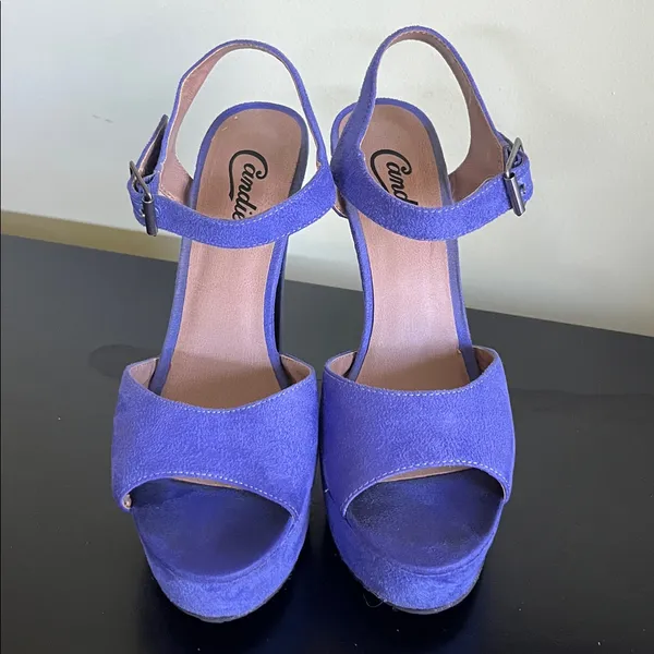 Candie’s Y2K Purple Suede Platform Sandals with Ankle Strap - Image 5