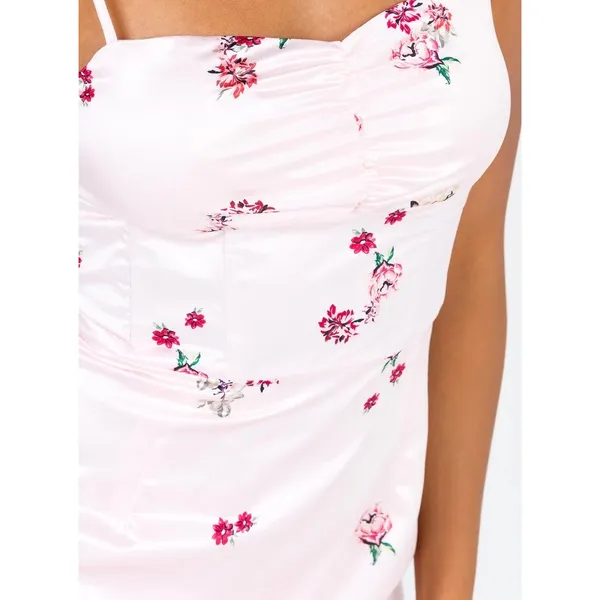 Princess Polly Pink Floral Silk Satin Sleeveless Mini Cami Camisole Slip Dress 2 - Image 13