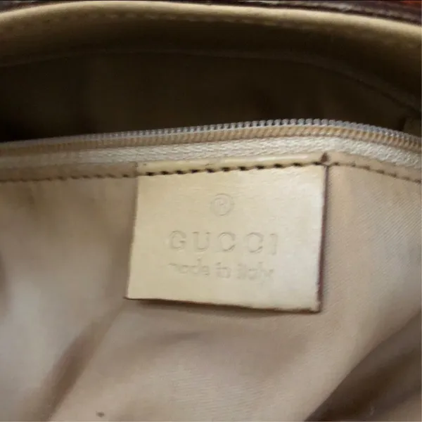 Gucci Vintage Shoulder Bag Purse 001.3875 Jackie Gg Beige Tan Leather Logo Handbag - Image 3