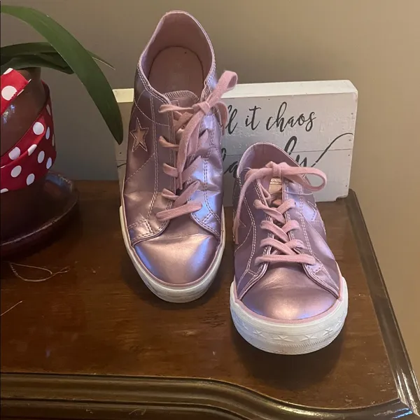 Converse One Star Metallic Pink Low Top Sneakers Women’s 6 - Image 10