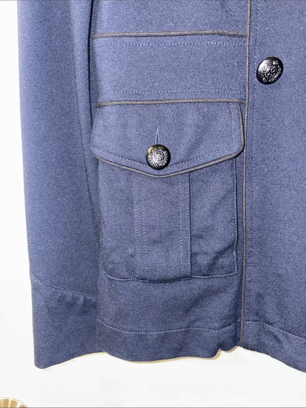 Sanctuary Navy Double-Breasted Military Utility Jacket - Image 4