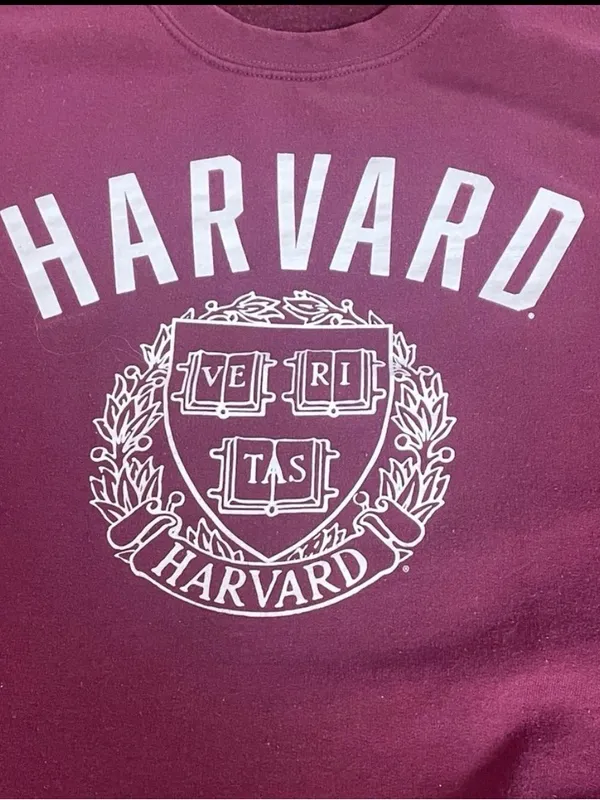 IvySport Harvard Maroon & White Crewneck Sweatshirt, Size Medium - Image 2