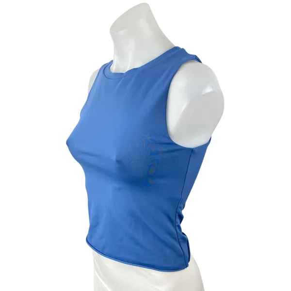 Aritzia Babaton Women's Blue High Neck Sleeveless Cami Tank Crop Top Size M - Image 2
