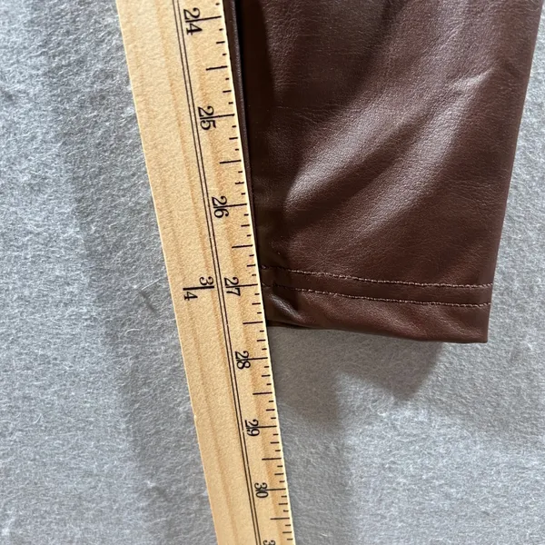 941 | NWT Aerie‎ OFFLINE Real Luxe Faux Leather Hi-Rise Leggings Brown Womens S - Image 5