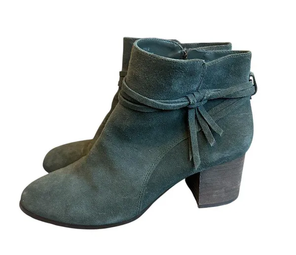 Violet & Red Jenna Leather Ankle Booties Suede Heeled Boots Size 9.5 Women's - Image 2