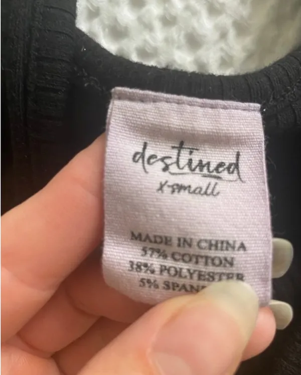 Destined crop black ribbed tank - Image 2